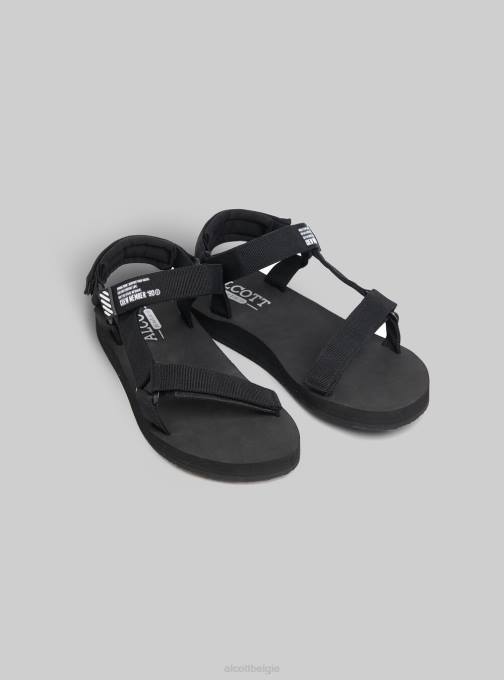 Heren Alcott bk1 zwart sandali in gomma met chiusura en strappo schoenen PT241093