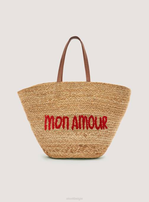 vrouwen Alcott combi 2 Tas van raffia met borduursel accessoires PT24237