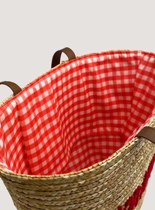 vrouwen Alcott combi 2 Tas van raffia met borduursel accessoires PT24237