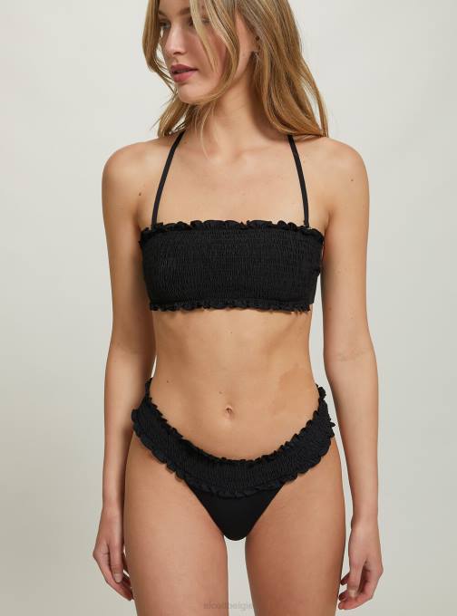 vrouwen Alcott bk1 zwart Bandeau-bikinitop met textuur kleding PT24262