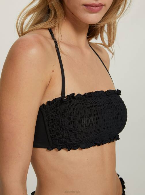 vrouwen Alcott bk1 zwart Bandeau-bikinitop met textuur kleding PT24262