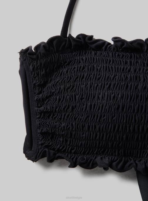 vrouwen Alcott bk1 zwart Bandeau-bikinitop met textuur kleding PT24262