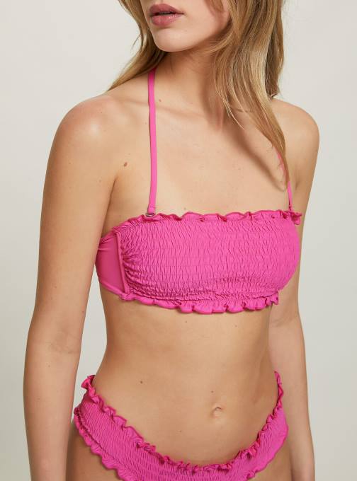 vrouwen Alcott bk1 zwart Bandeau-bikinitop met textuur kleding PT24389