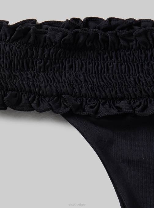 vrouwen Alcott bk1 zwart Getextureerd bandeau bikinibroekje kleding PT24382