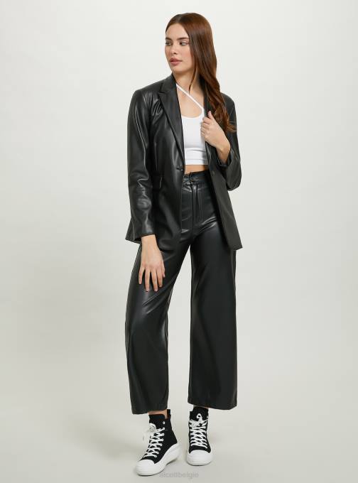 vrouwen Alcott bk1 zwart Blazer met enkele rij knopen in leereffect kleding PT24488