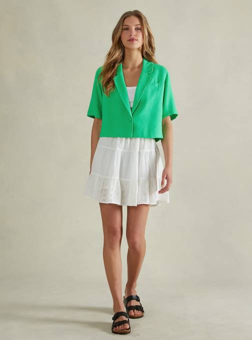 vrouwen Alcott gn3 groen licht Cropped blazer van linnenmix kleding PT24186