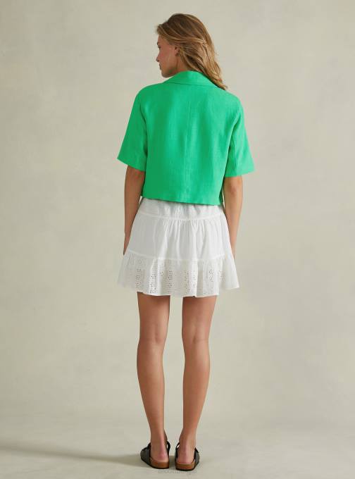 vrouwen Alcott gn3 groen licht Cropped blazer van linnenmix kleding PT24186