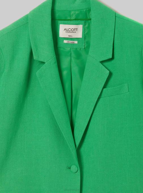 vrouwen Alcott gn3 groen licht Cropped blazer van linnenmix kleding PT24186