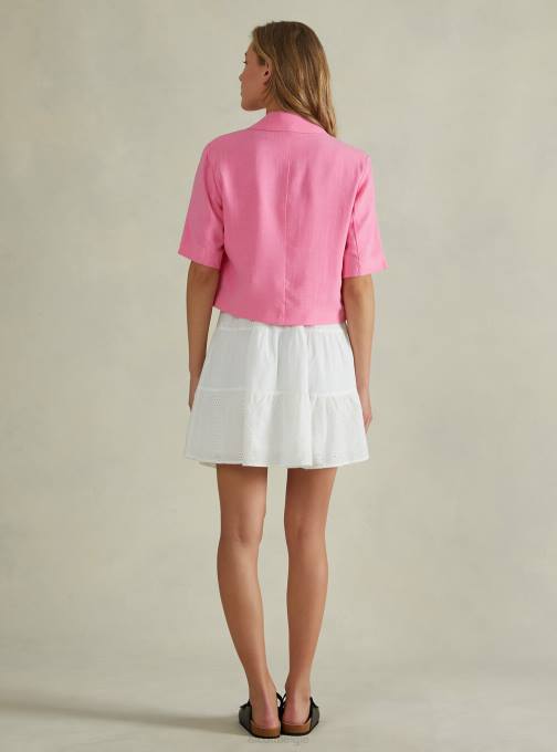 vrouwen Alcott gn3 groen licht Cropped blazer van linnenmix kleding PT24506