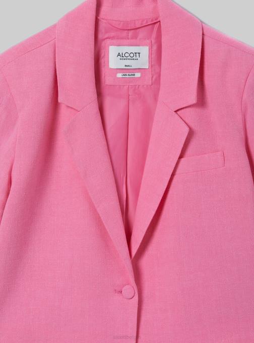 vrouwen Alcott gn3 groen licht Cropped blazer van linnenmix kleding PT24506