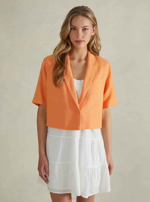 vrouwen Alcott gn3 groen licht Cropped blazer van linnenmix kleding PT24514