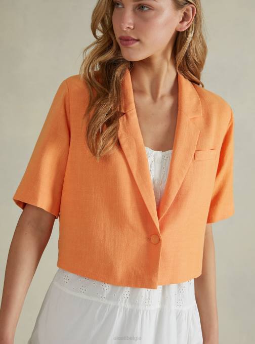 vrouwen Alcott gn3 groen licht Cropped blazer van linnenmix kleding PT24514