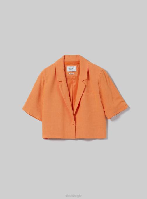 vrouwen Alcott gn3 groen licht Cropped blazer van linnenmix kleding PT24514