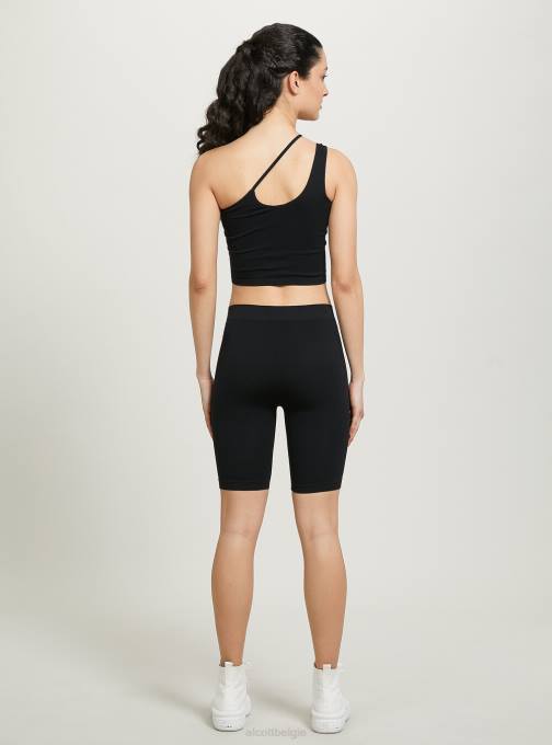 vrouwen Alcott bk1 zwart asymmetrische cropped top kleding PT24247