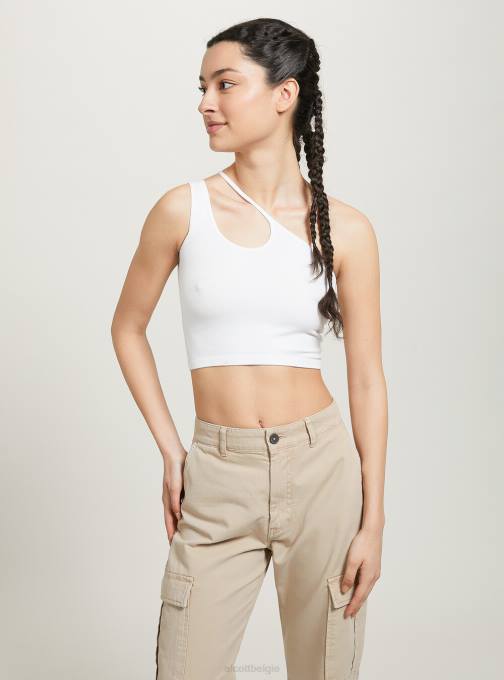 vrouwen Alcott bk1 zwart asymmetrische cropped top kleding PT24249
