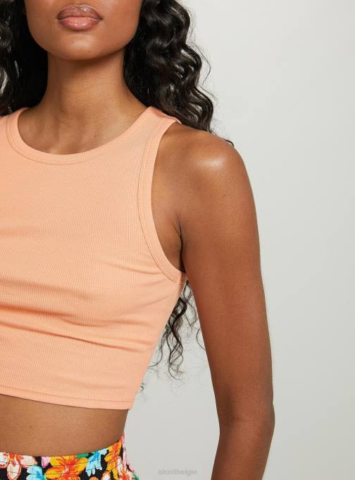 vrouwen Alcott bk1 zwart cropped katoenen tanktop kleding PT24111