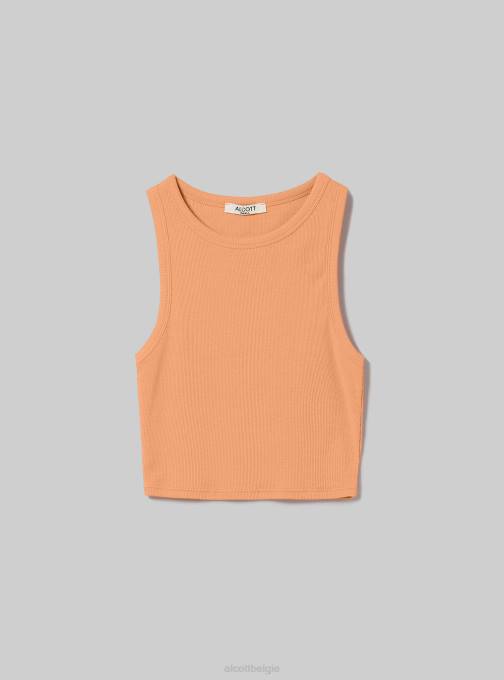 vrouwen Alcott bk1 zwart cropped katoenen tanktop kleding PT24111