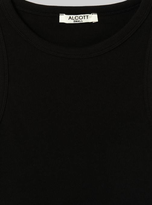 vrouwen Alcott bk1 zwart cropped katoenen tanktop kleding PT24154