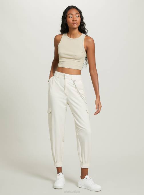 vrouwen Alcott bk1 zwart cropped katoenen tanktop kleding PT24179