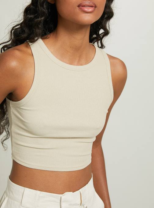 vrouwen Alcott bk1 zwart cropped katoenen tanktop kleding PT24179