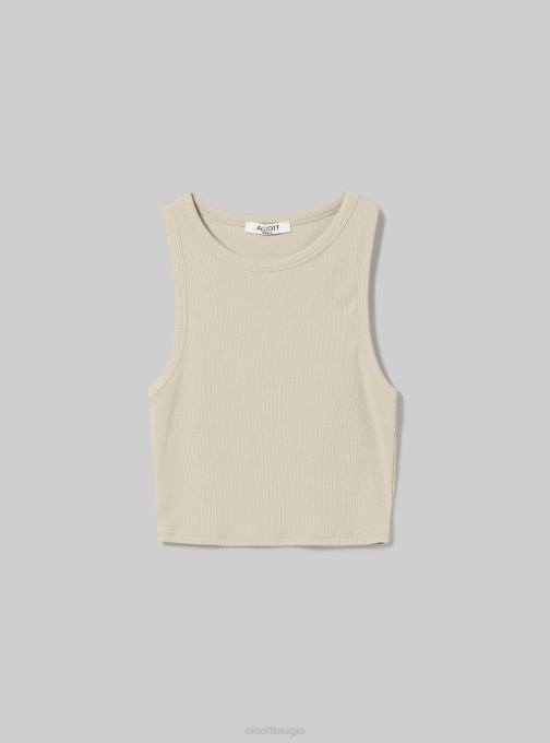 vrouwen Alcott bk1 zwart cropped katoenen tanktop kleding PT24179