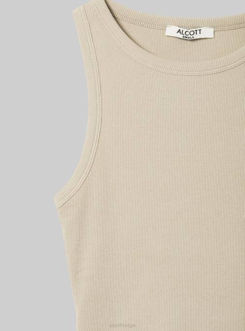 vrouwen Alcott bk1 zwart cropped katoenen tanktop kleding PT24179