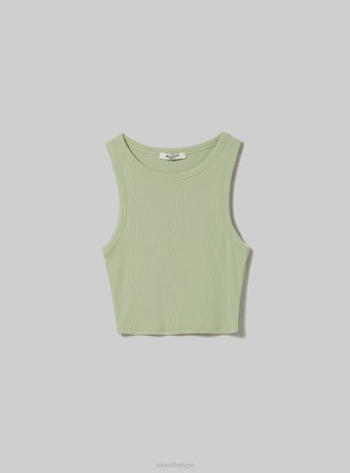 vrouwen Alcott bk1 zwart cropped katoenen tanktop kleding PT24194