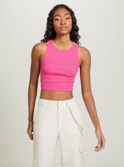 vrouwen Alcott bk1 zwart cropped katoenen tanktop kleding PT24291