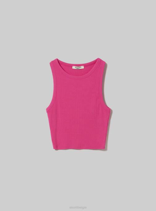 vrouwen Alcott bk1 zwart cropped katoenen tanktop kleding PT24291