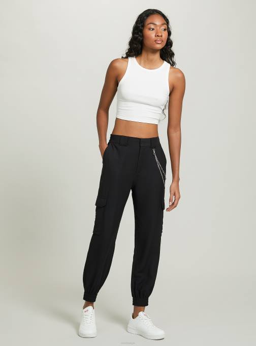 vrouwen Alcott bk1 zwart cropped katoenen tanktop kleding PT24295