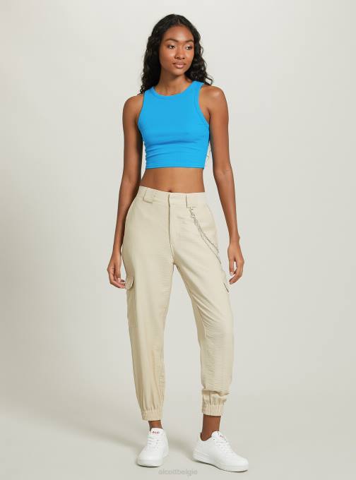 vrouwen Alcott bk1 zwart cropped katoenen tanktop kleding PT24406