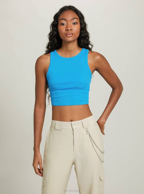 vrouwen Alcott bk1 zwart cropped katoenen tanktop kleding PT24406