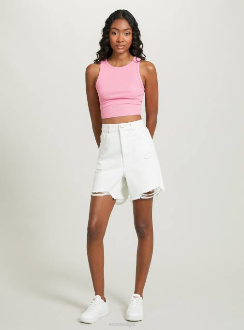 vrouwen Alcott bk1 zwart cropped katoenen tanktop kleding PT24504