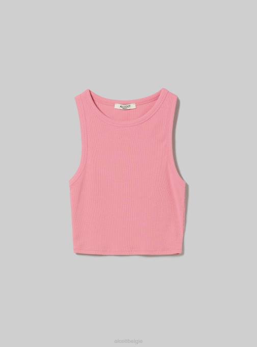 vrouwen Alcott bk1 zwart cropped katoenen tanktop kleding PT24504