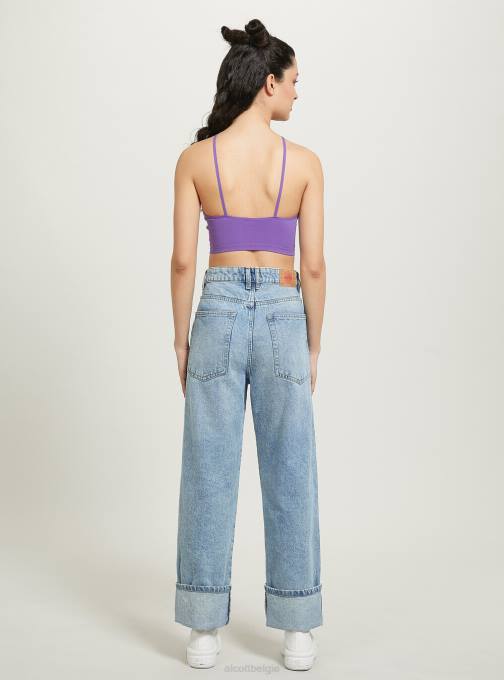 vrouwen Alcott bk1 zwart top cropped met scollo incrociato kleding PT2441