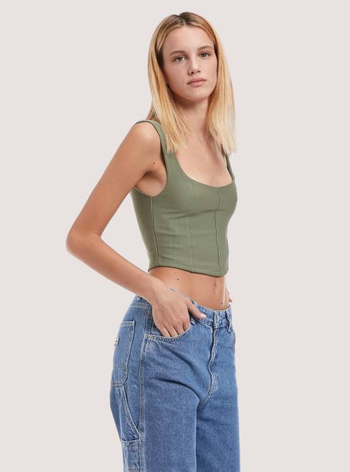 vrouwen Alcott ky1 kaky donker cropped bustier kleding PT24476