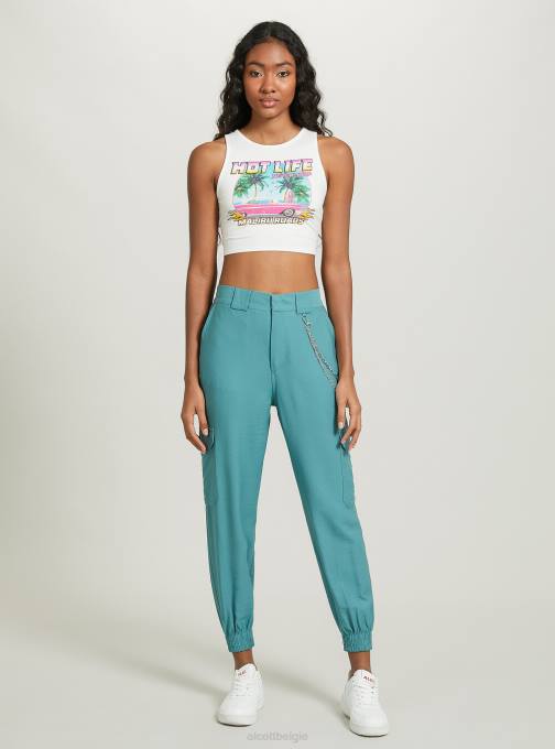 vrouwen Alcott wh2 wit croptop met veters kleding PT2410