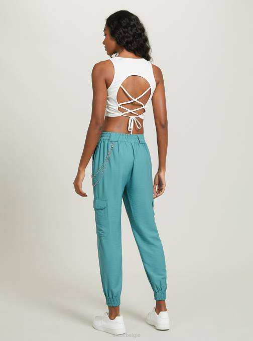 vrouwen Alcott wh2 wit croptop met veters kleding PT2410