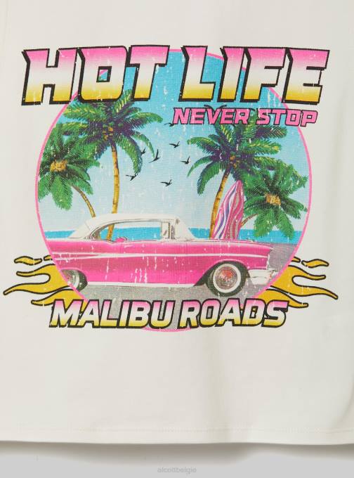 vrouwen Alcott wh2 wit croptop met veters kleding PT2410