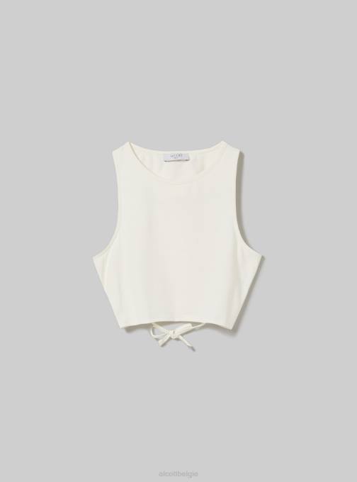 vrouwen Alcott wh2 wit croptop met veters kleding PT242