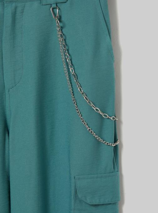 vrouwen Alcott bk1 zwart broek van linnenmix met ketting kleding PT2411