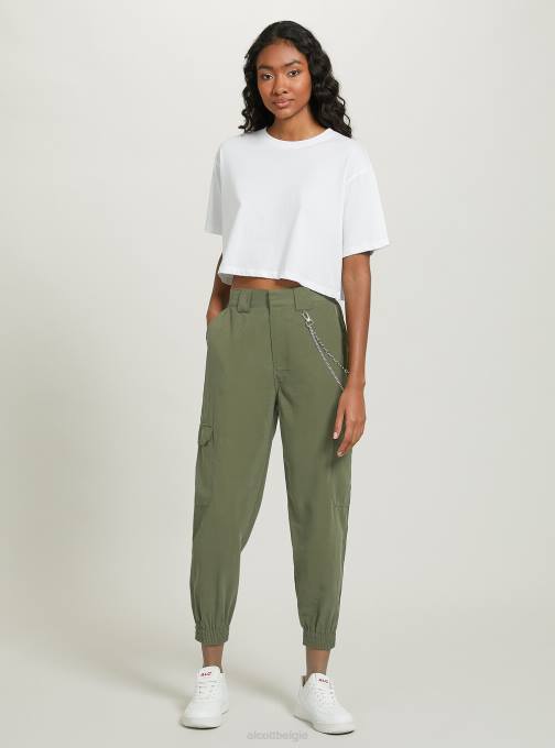 vrouwen Alcott bk1 zwart broek van linnenmix met ketting kleding PT24227