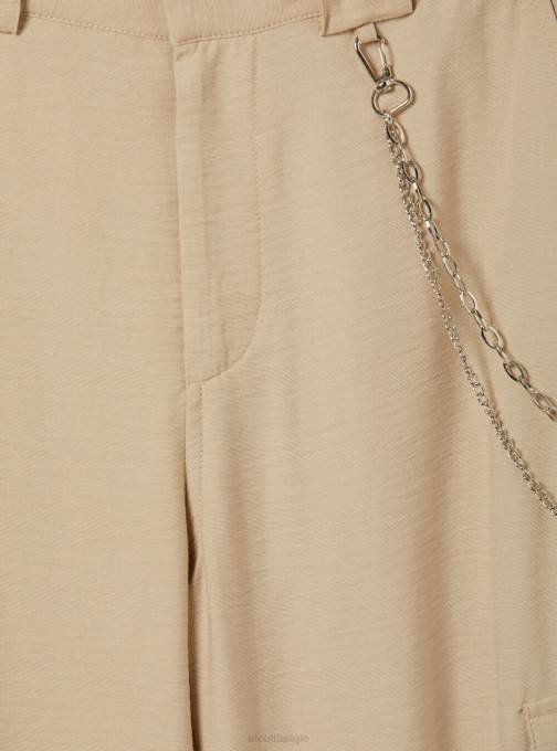 vrouwen Alcott bk1 zwart broek van linnenmix met ketting kleding PT24248