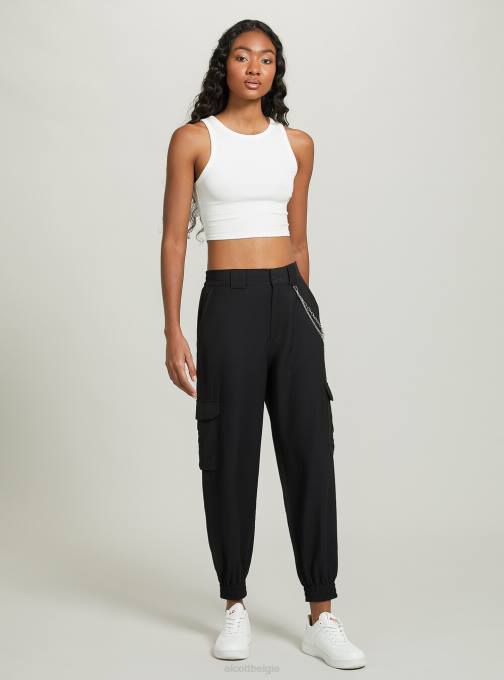 vrouwen Alcott bk1 zwart broek van linnenmix met ketting kleding PT24359