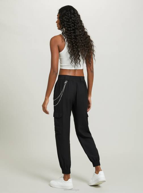 vrouwen Alcott bk1 zwart broek van linnenmix met ketting kleding PT24359