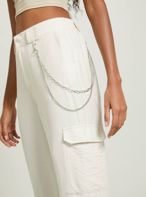 vrouwen Alcott bk1 zwart broek van linnenmix met ketting kleding PT24419