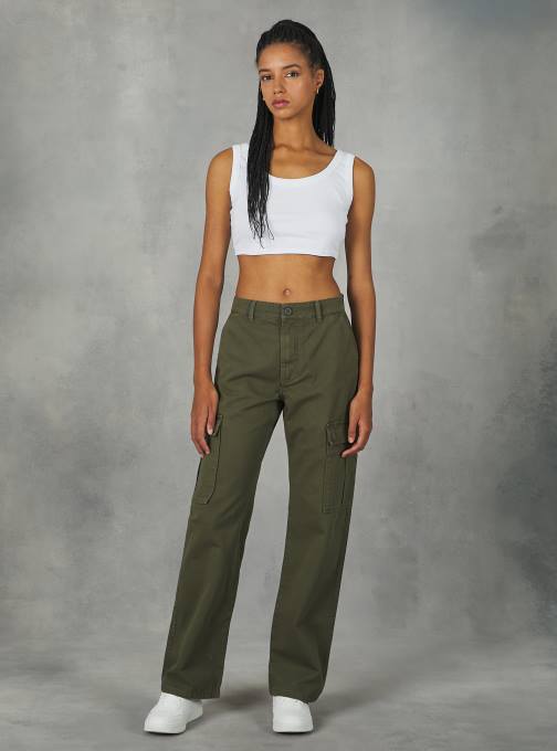 vrouwen Alcott bk1 zwart cargobroek van keperstof kleding PT24314