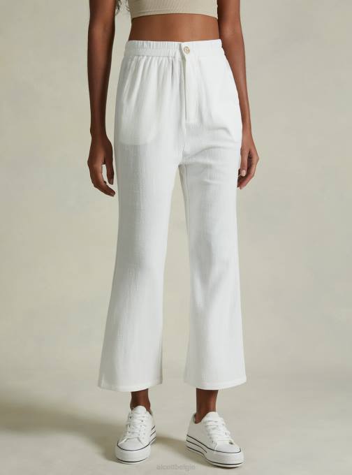 vrouwen Alcott wh2 wit culottebroek van linnenmix kleding PT2418
