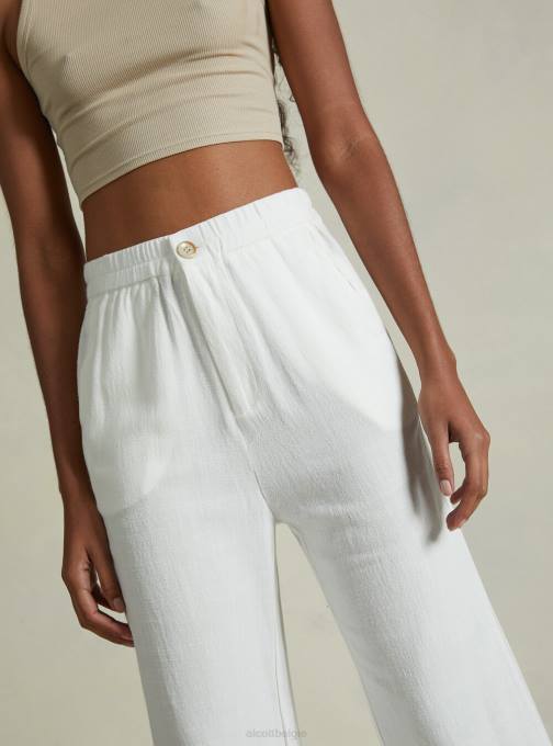vrouwen Alcott wh2 wit culottebroek van linnenmix kleding PT2418