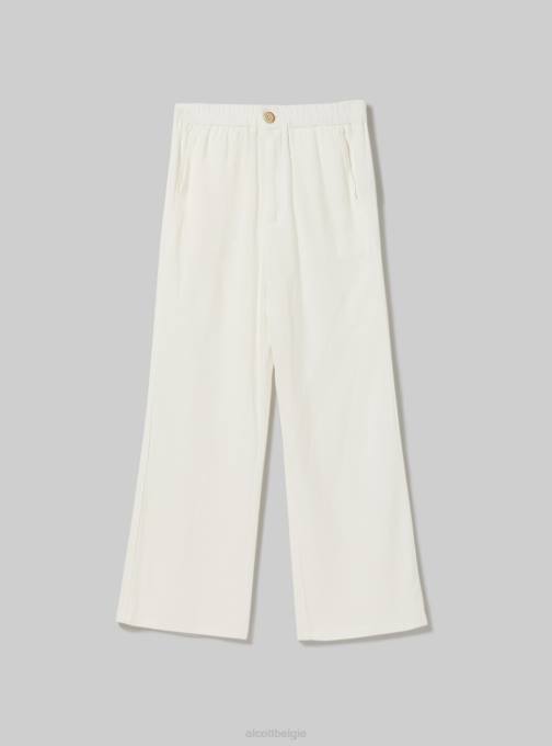 vrouwen Alcott wh2 wit culottebroek van linnenmix kleding PT2418